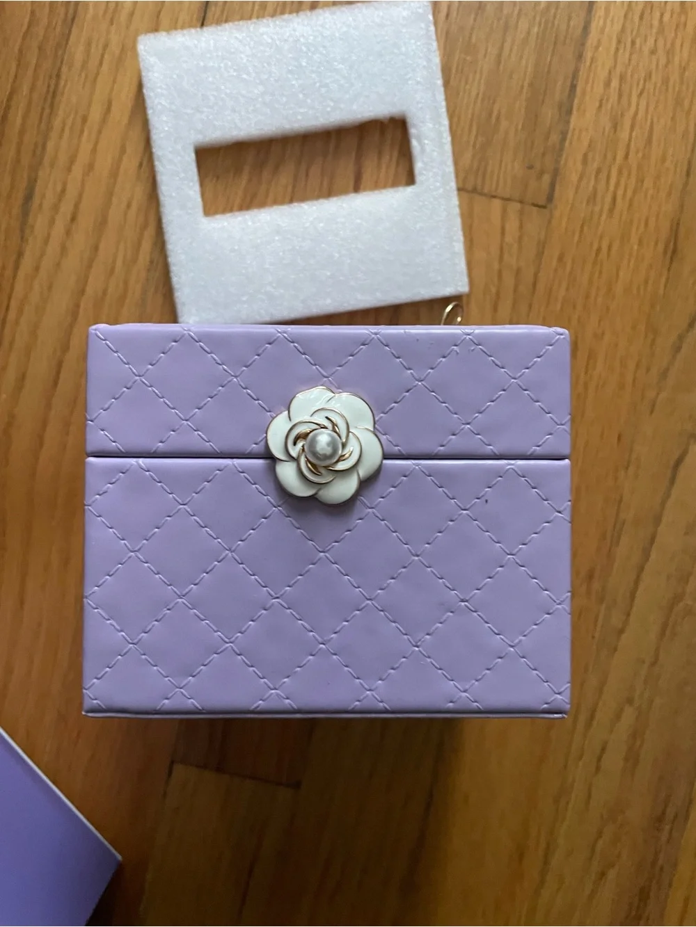 Purple Jewelry Organizer Box with Mirror - Unbranded Velvet Finish